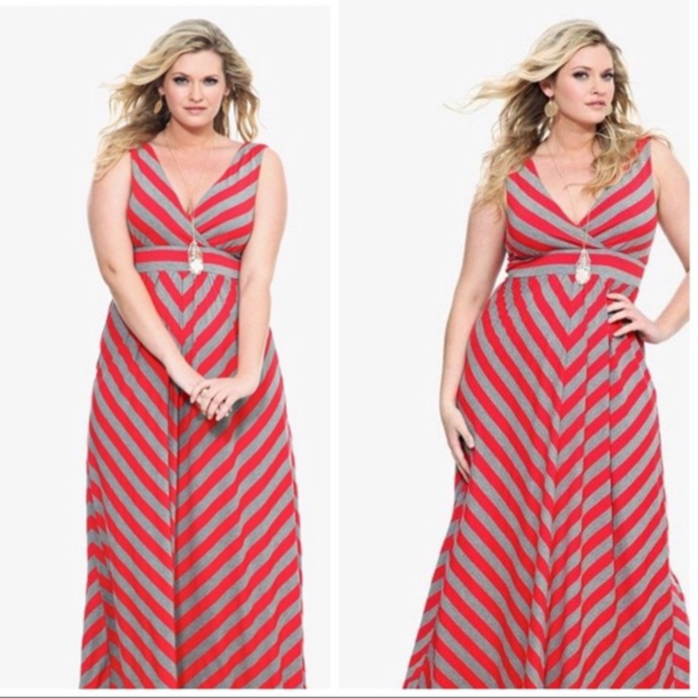 Plus Sized Striped Maxi Dress from Torrid